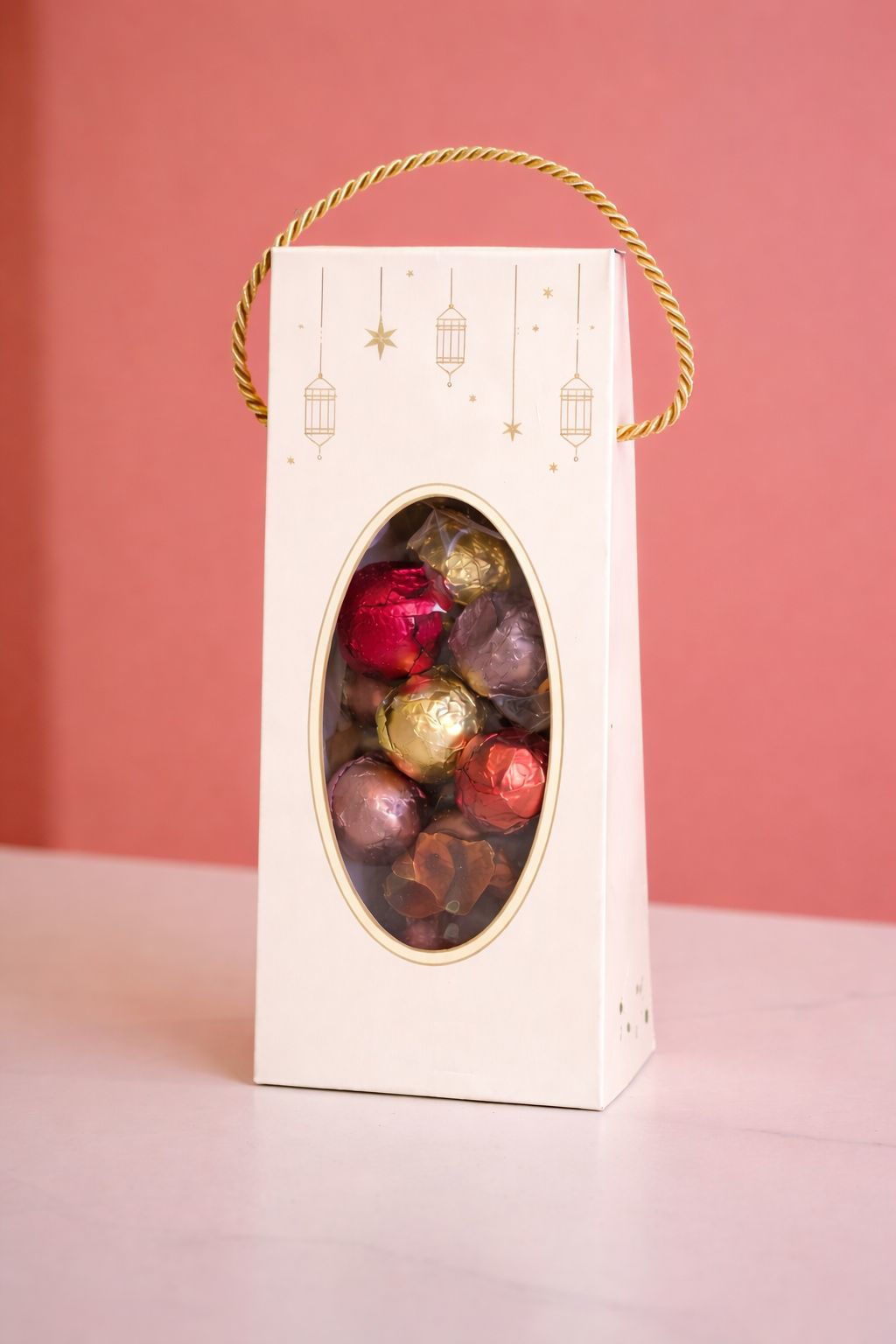 Ramazan Temalı Kutuda Trüf Dolgulu (Karamel, Fındık Ezmesi, Kakao) Çikolata 220Gr